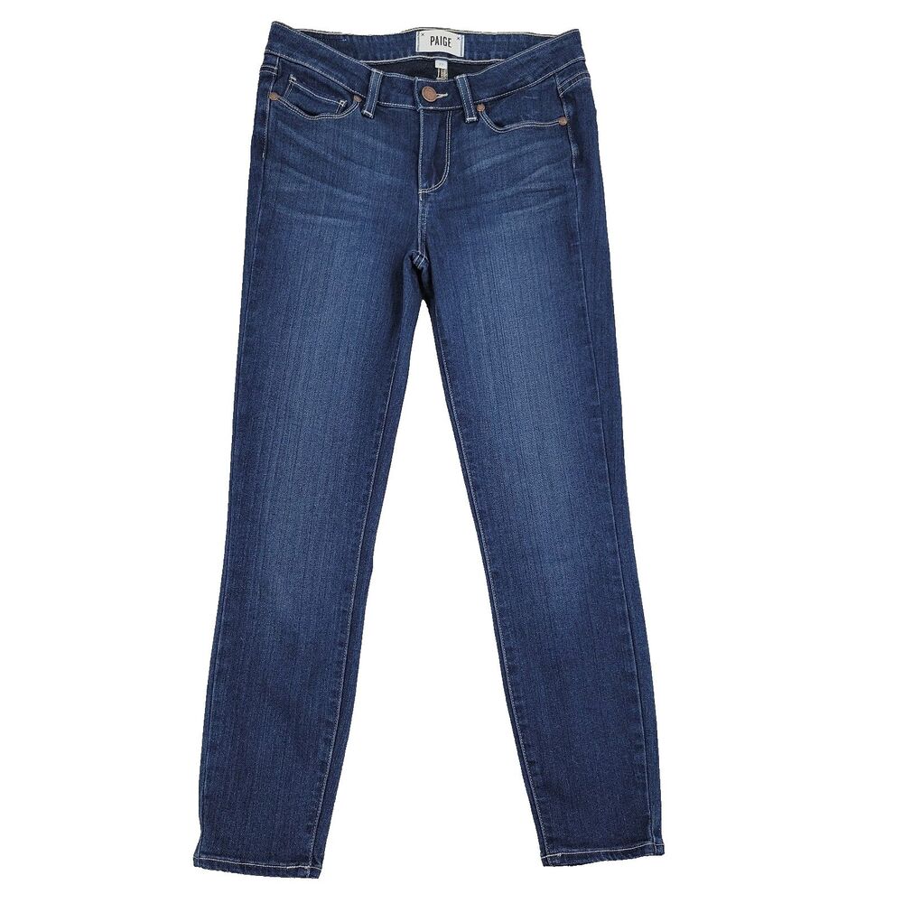 Paige Womens Verdugo Crop Jeans Size 27 Dark Blue 27x25 Made In USA